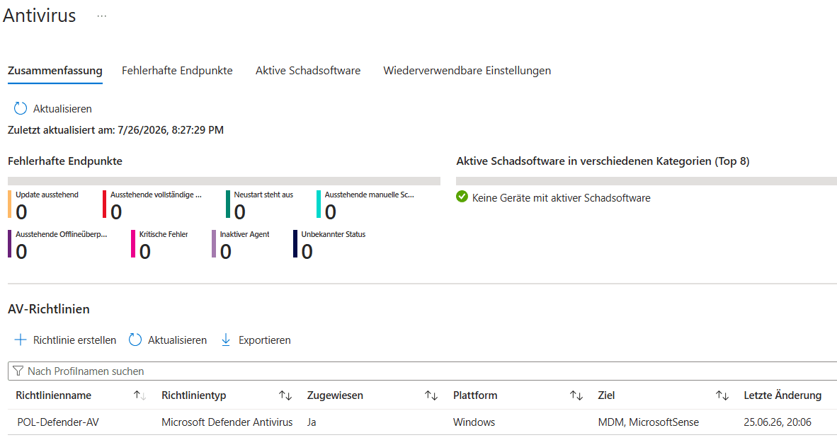Microsoft Defender Antivirus overview in Microsoft Intune